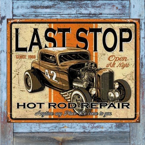 Hot rod schild cm - 40,