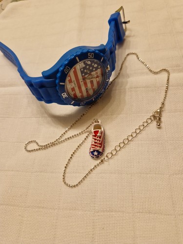 Sportuhr motiv usa und kette - motiv,
