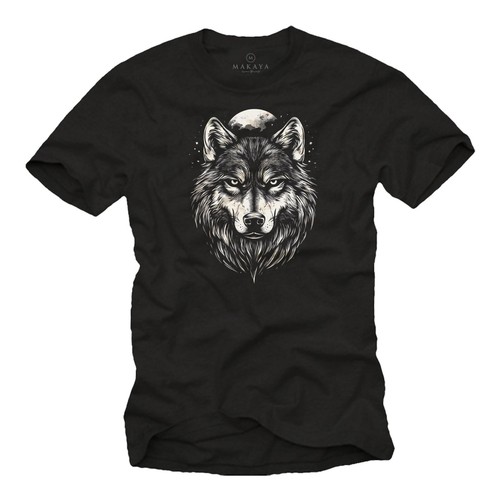 Herren shirt mit wolfskopf - t-shirt,