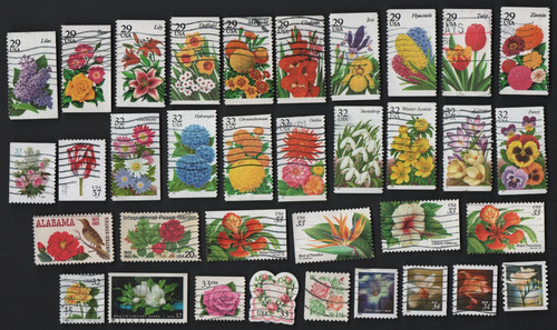 Usa brifmarken blumen - 35,