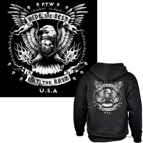 Jacke biker adler motiv motto - adler,