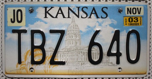 Kansas nummernschild usa auto - kansas,