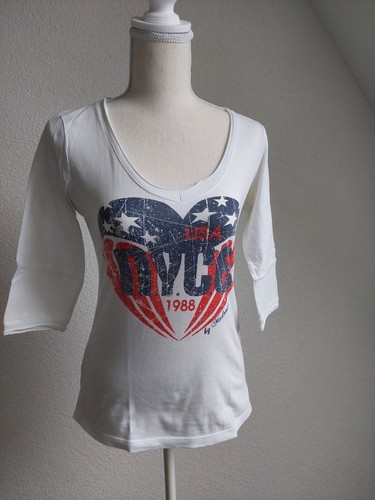 Shirt dreiviertelarm usa motiv - dreiviertelarm,
