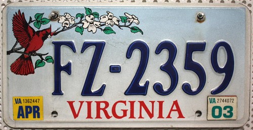 Virginia nummernschild usa - virginia,