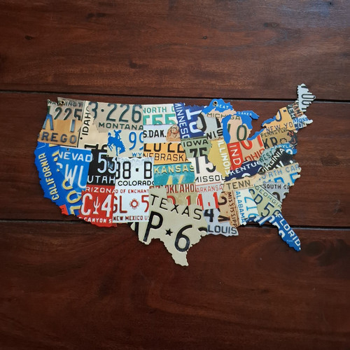 Metallschild usa karte - metallschild, „usa-karte“